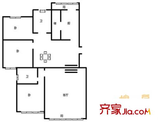 通聯(lián)花園 3室 戶型圖