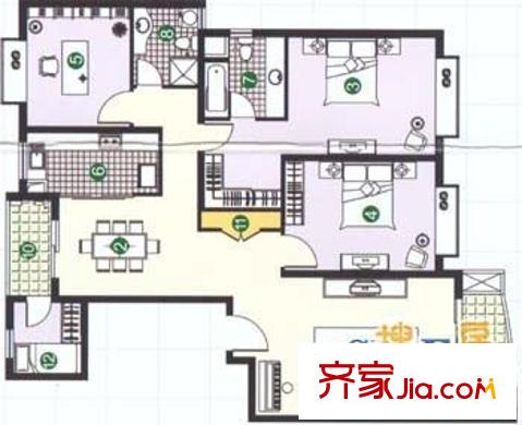 建興小區(qū) 4居室 戶(hù)型圖
