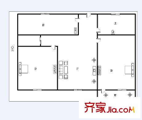 建興小區(qū) 2室 戶(hù)型圖