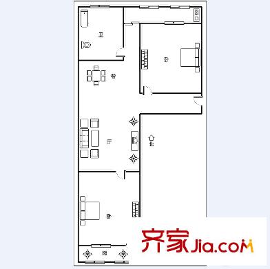 建興小區(qū) 2室 戶(hù)型圖