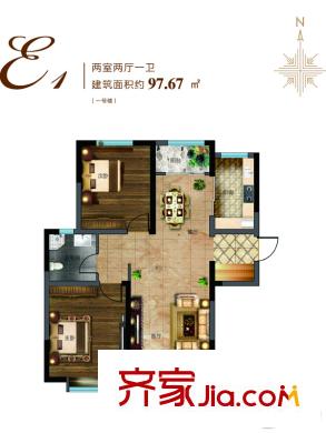 融匯愛(ài)都1號(hào)樓標(biāo)準(zhǔn)層C1戶型 2室2廳1衛(wèi)1廚