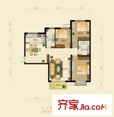 文東苑 3室 戶型圖