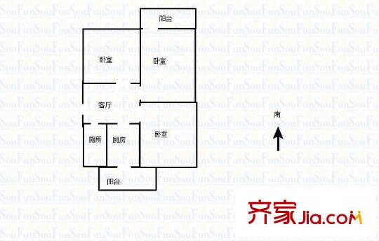 馬鞍山路單位宿舍 3室 戶型圖