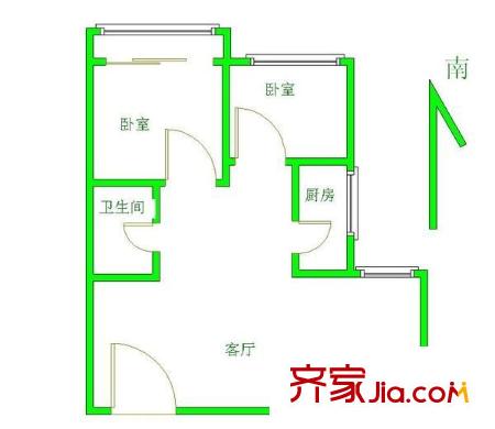 三箭瑞福苑 2室 戶型圖