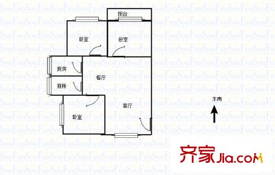 三箭瑞福苑 3室 戶型圖