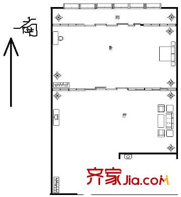 營市東街單位宿舍  1室戶型圖
