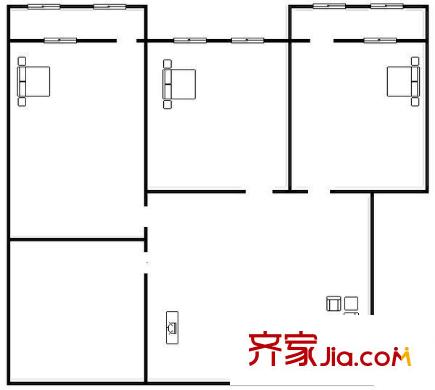 東興花園  3室 戶型圖