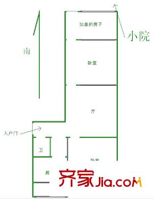 濼河小區(qū) 2室 戶型圖