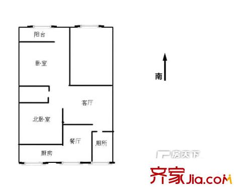 濼河小區(qū) 2室 戶型圖