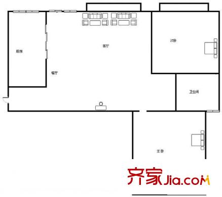理想新城 2室 戶型圖