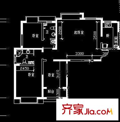 理想新城 3室 戶型圖