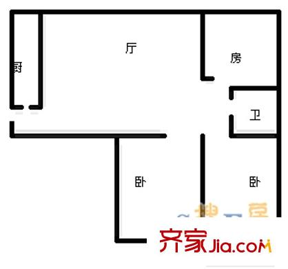 理想新城 2室 戶型圖