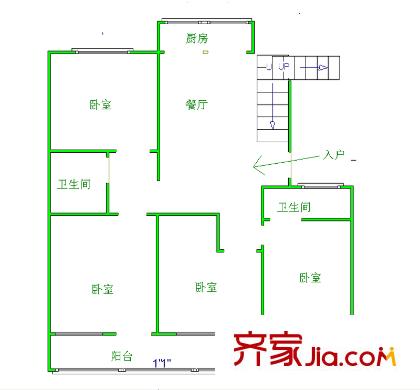 花園路單位宿舍 6室 戶型圖
