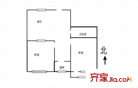機車大廠宿舍 2室 戶型圖