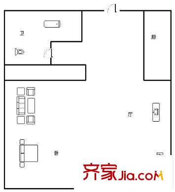 名士MINI公館 1室 戶型圖