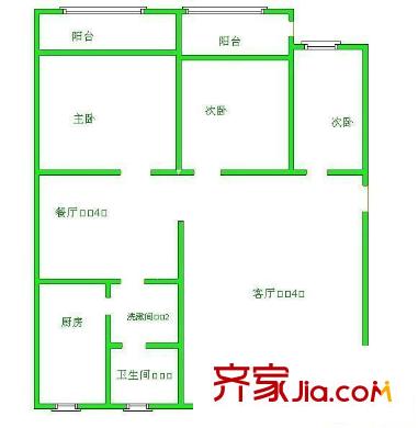 嘉和園 3居室 戶型圖