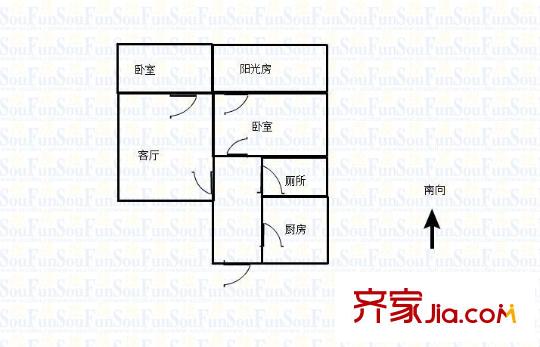 馬鞍山路單位宿舍 2室 戶型圖