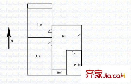 馬鞍山路單位宿舍 2室 戶型圖