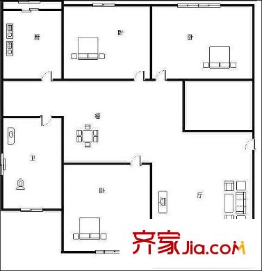 三箭瑞福苑 4室 戶型圖