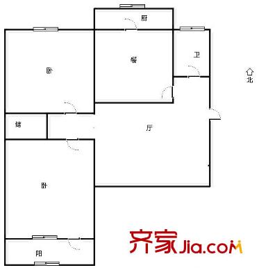 營市東街單位宿舍 2室 戶型圖