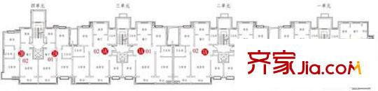 康橋頤東戶型圖6#標(biāo)準(zhǔn)層戶型圖 