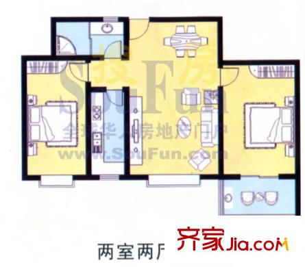 東方花園戶型圖2室2廳1衛(wèi)
