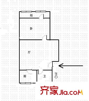東方花園 1室 戶型圖