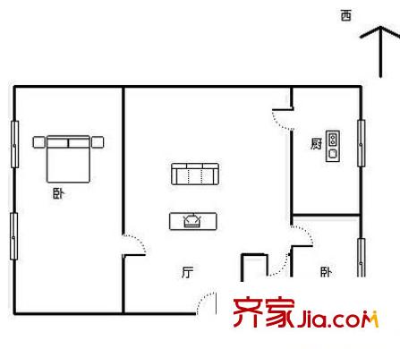 明珠花園 2室 戶型圖
