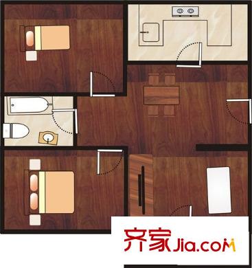 明珠花園 2室 戶型圖