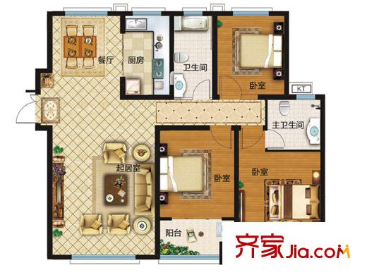 悅府?保利海德公館Ⅲ期三期1#樓標(biāo)準(zhǔn)層Z-5戶型 3室2廳2衛(wèi)1廚