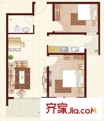 香港國(guó)際戶(hù)型圖Z1戶(hù)型-兩室兩廳一衛(wèi)（售完） 2室2廳1衛(wèi)1廚