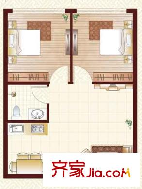 香港國(guó)際戶(hù)型圖D7戶(hù)型-兩室兩廳一衛(wèi)（售完） 2室2廳1衛(wèi)1廚