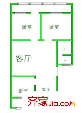 燕子山路單位宿舍 3室 戶型圖