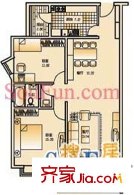 齊魯世紀(jì)園戶型圖2室 戶型圖 2室2廳1衛(wèi)1廚
