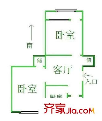 濼河小區(qū) 2室 戶型圖