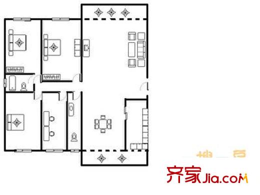 龍泉山莊 4室 戶型圖