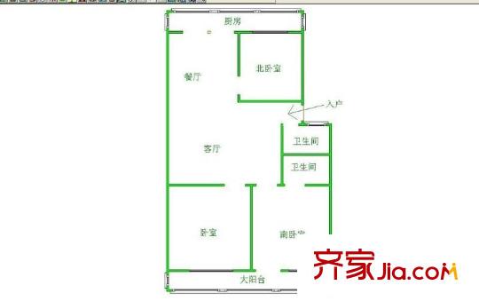 花園路單位宿舍 3室 戶型圖