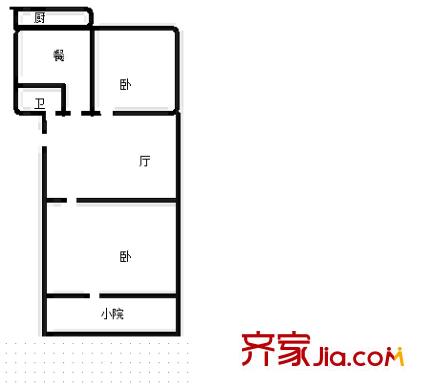 花園路單位宿舍戶型圖 戶型圖 2室1廳1衛(wèi)1廚