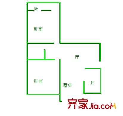 花園路單位宿舍 2室 戶型圖