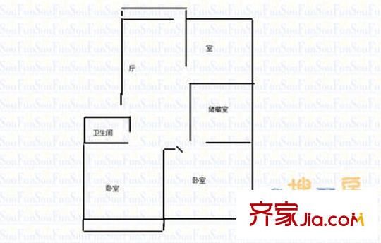 機(jī)車大廠宿舍 3室 戶型圖