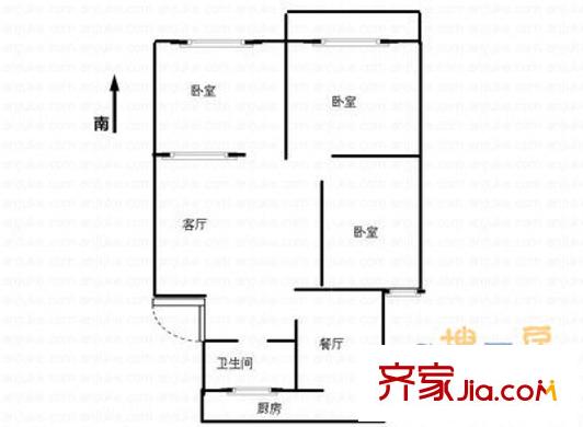 機(jī)車大廠宿舍 3室 戶型圖