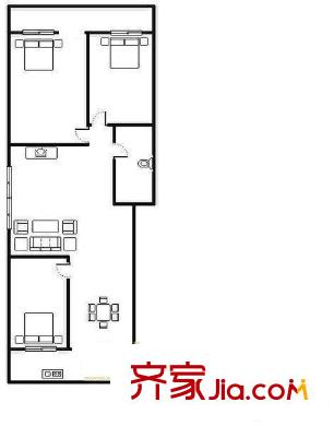 嘉和園 3居室 戶型圖