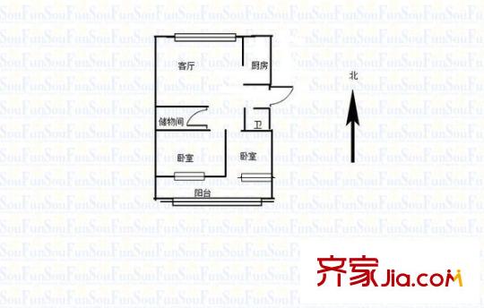 東方花園 2室 戶型圖