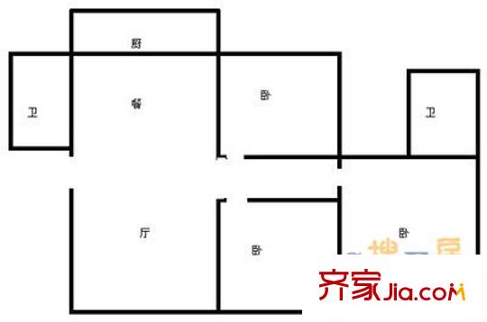 司里街小區(qū) 3室 戶型圖