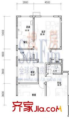 華豐居 3室 戶型圖（1號(hào)樓2單元A戶型）