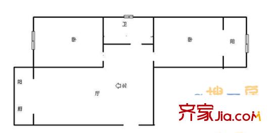 前屯小區(qū) 2室 戶型圖