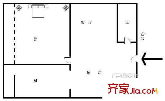機(jī)床一廠宿舍  1室  戶型圖