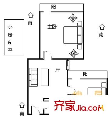 機(jī)床一廠宿舍 2室 戶型圖