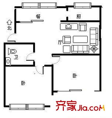  東方花園 2室 戶型圖