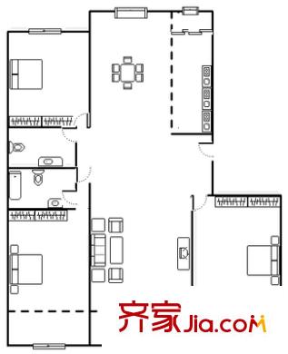明珠花園 4室 戶型圖